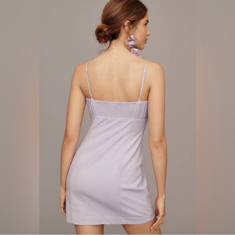 NWT Maeve The Ophelia Sleeveless Linen Slim Mini Dress Lilac Size 12 - Picture 2 of 7